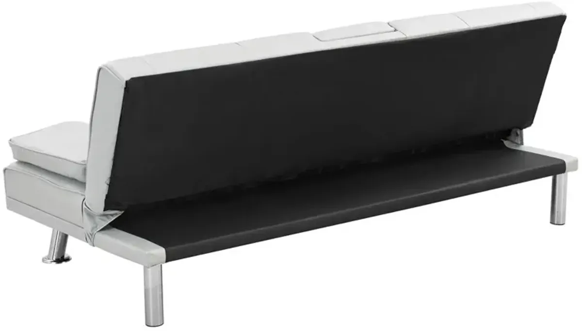 Futon Sofa Bed With Armrest Two Holders