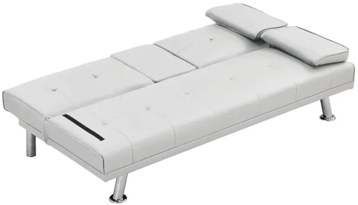 Futon Sofa Bed With Armrest Two Holders