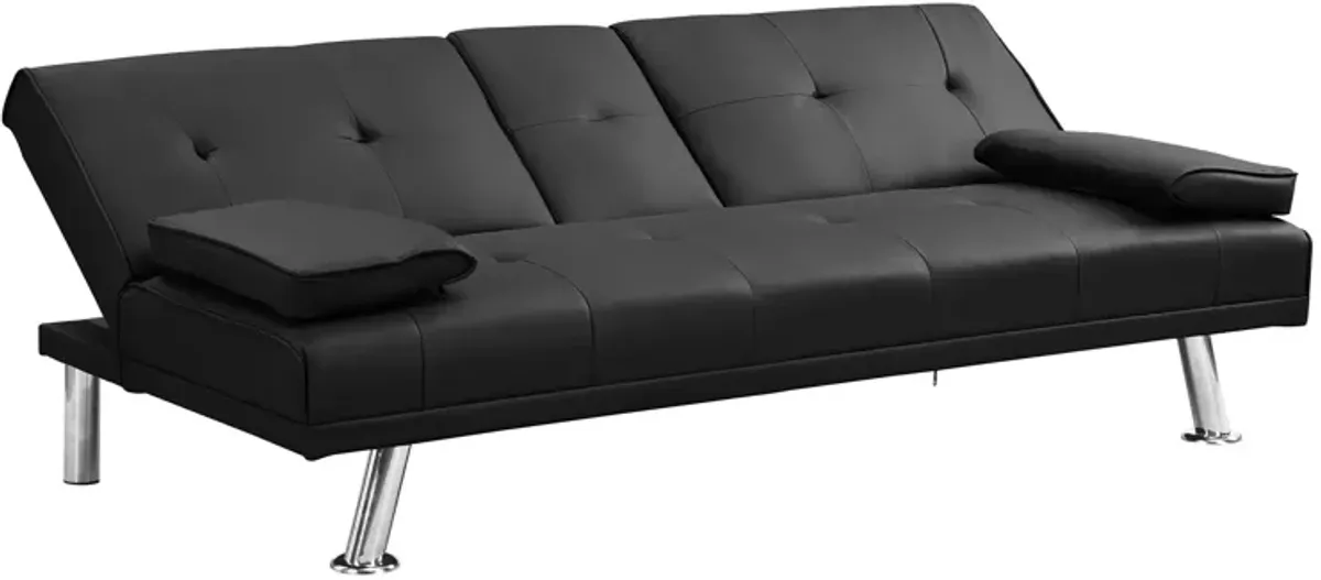 Futon Sofa Bed With Armrest Two Holders