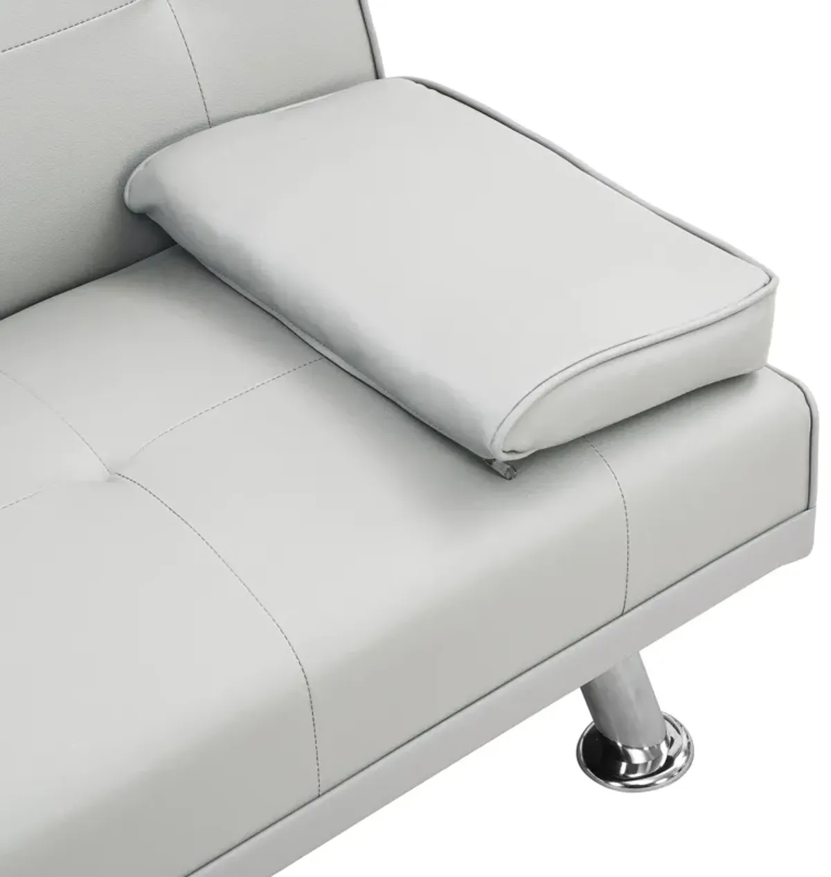 Futon Sofa Bed With Armrest Two Holders