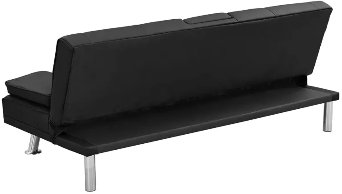 Futon Sofa Bed With Armrest Two Holders