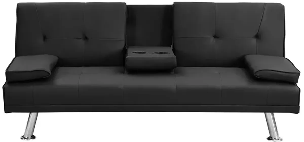 Futon Sofa Bed With Armrest Two Holders