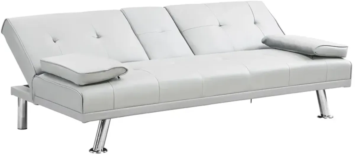 Futon Sofa Bed With Armrest Two Holders