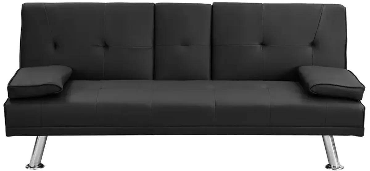 Futon Sofa Bed With Armrest Two Holders