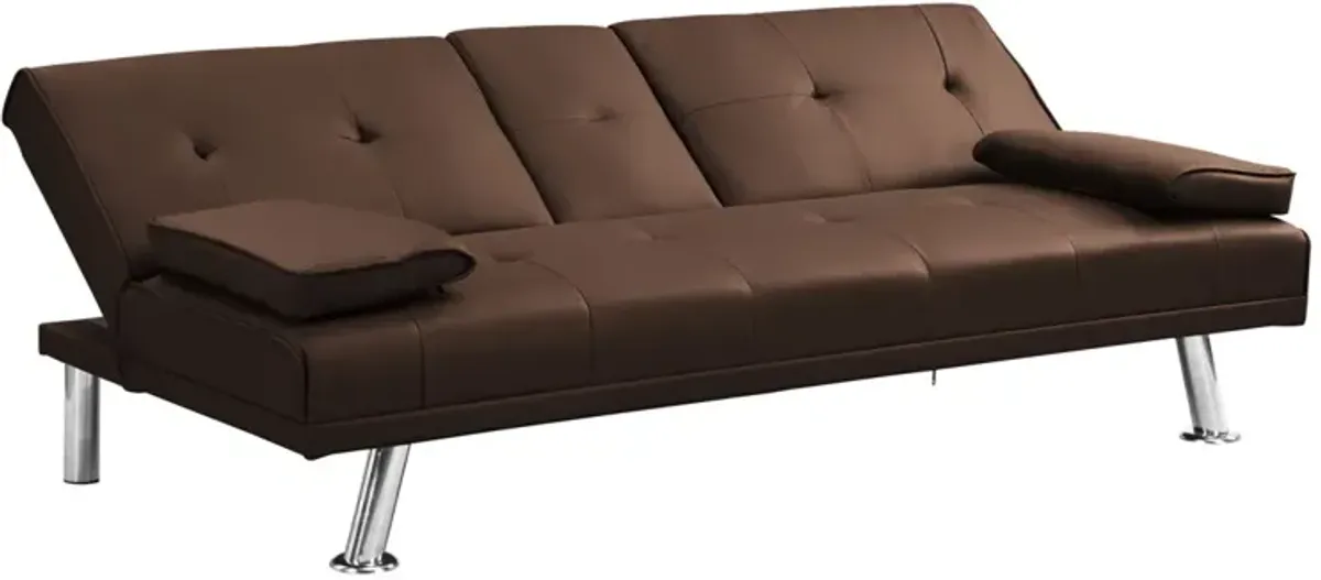 Futon Sofa Bed With Armrest Two Holders