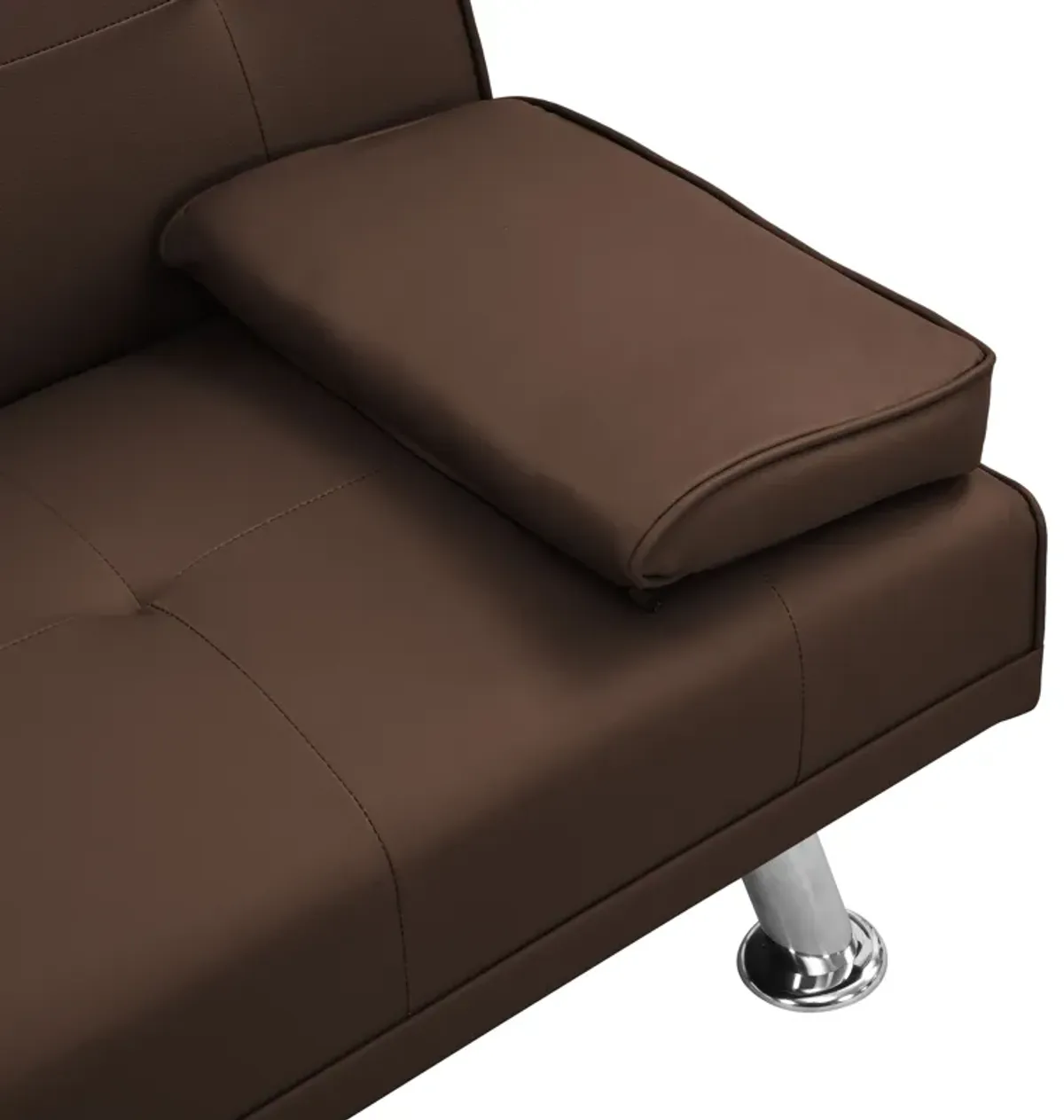 Futon Sofa Bed With Armrest Two Holders