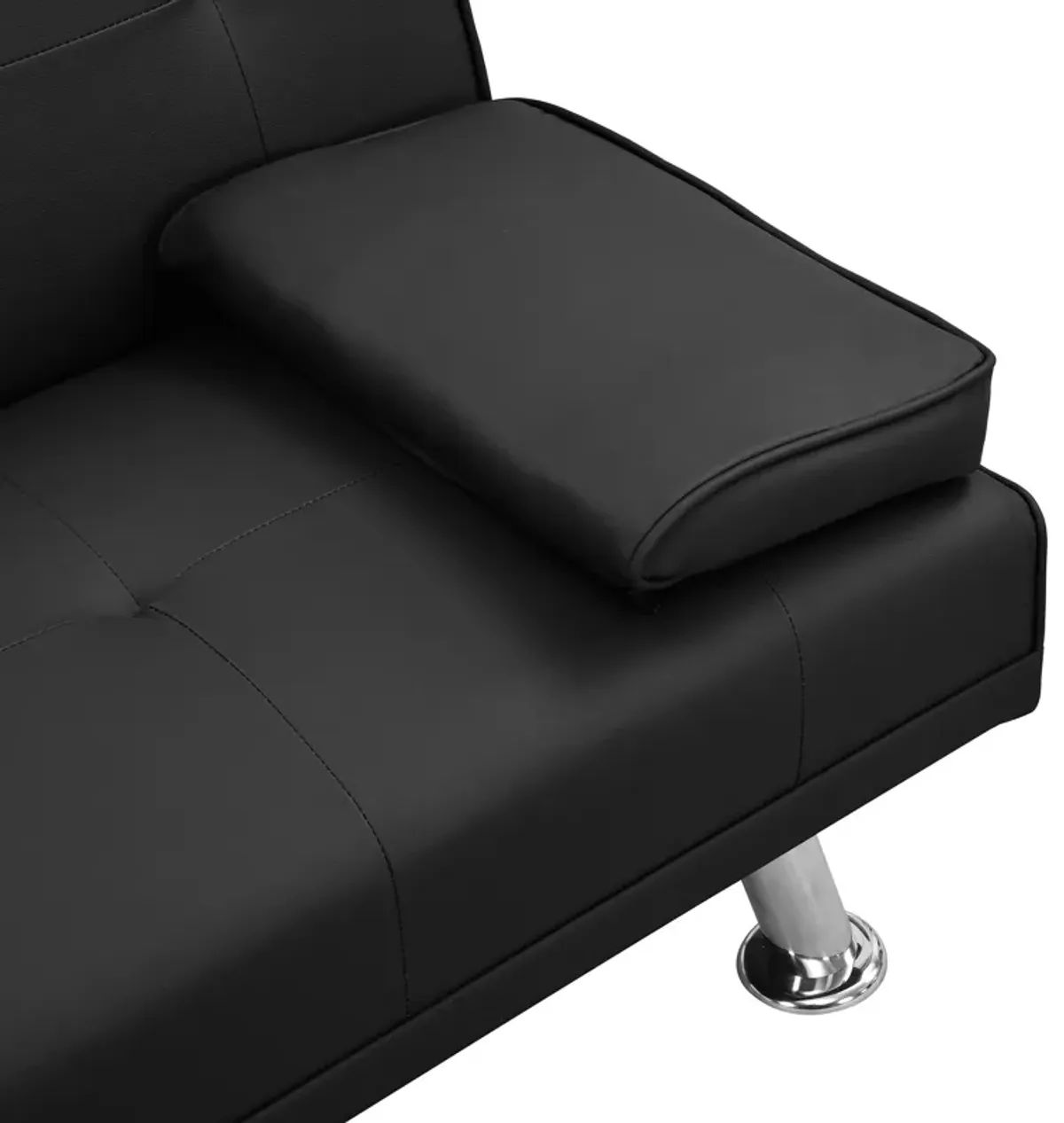 Futon Sofa Bed With Armrest Two Holders