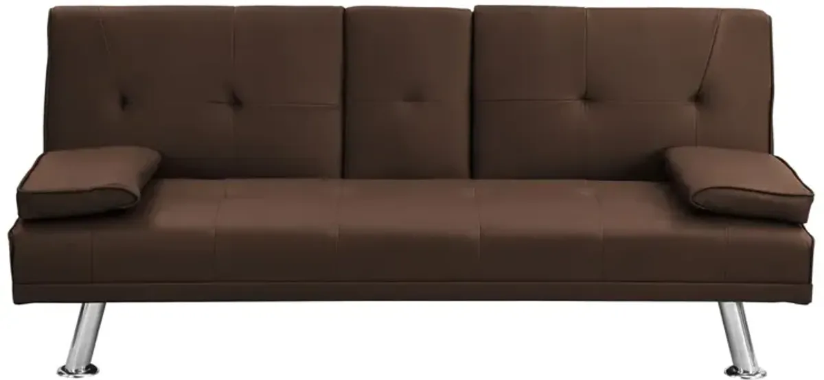 Futon Sofa Bed With Armrest Two Holders