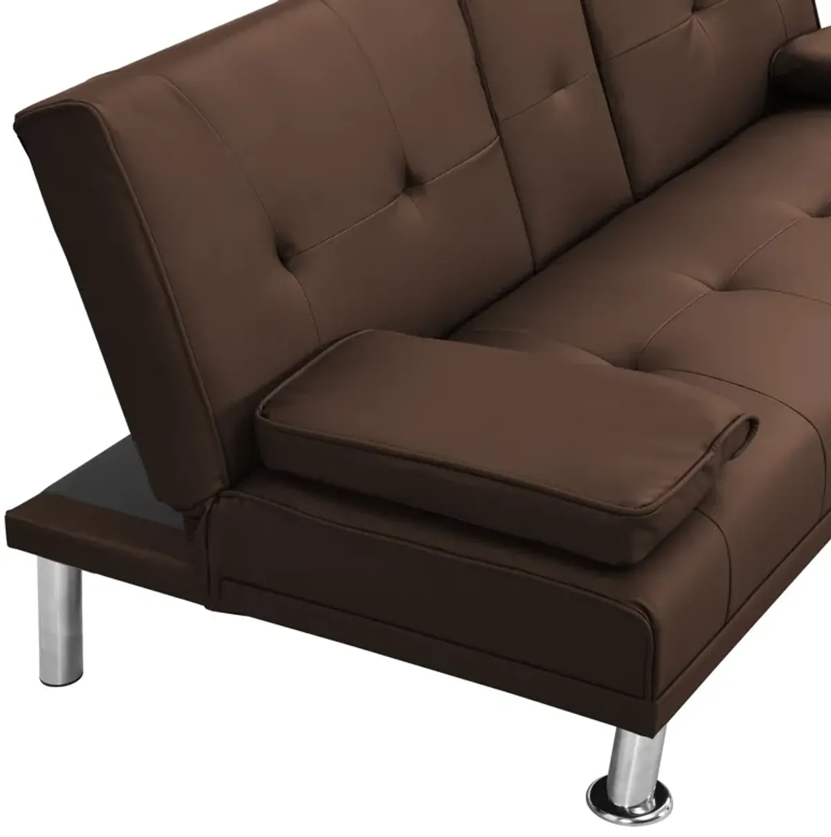 Futon Sofa Bed With Armrest Two Holders