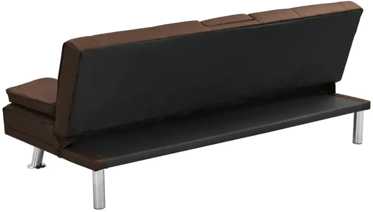 Futon Sofa Bed With Armrest Two Holders