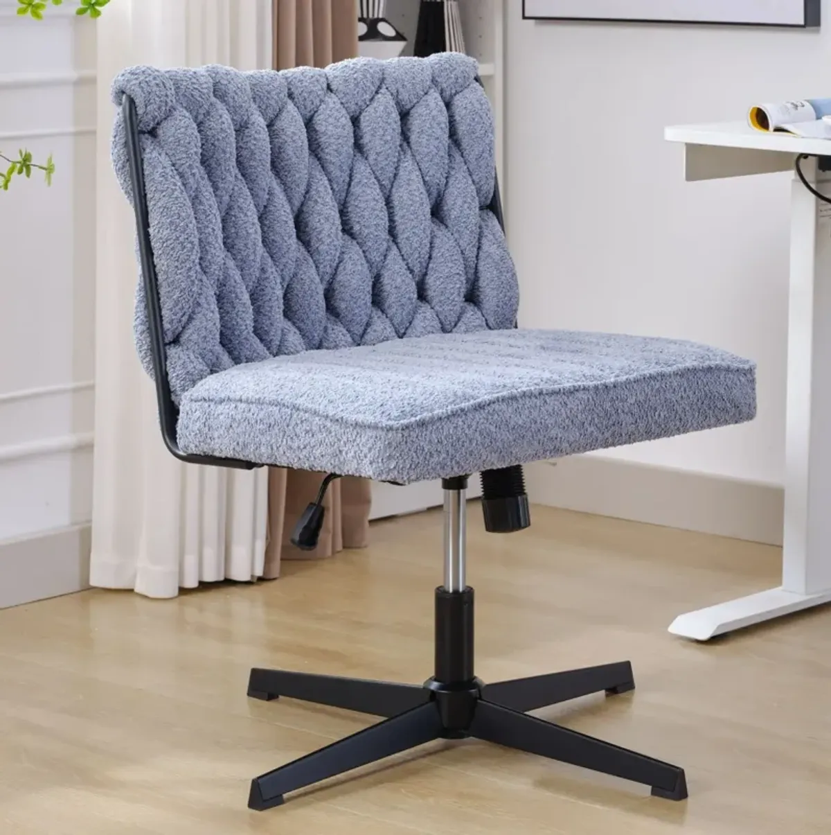 Armless Office Desk Chair No Wheels