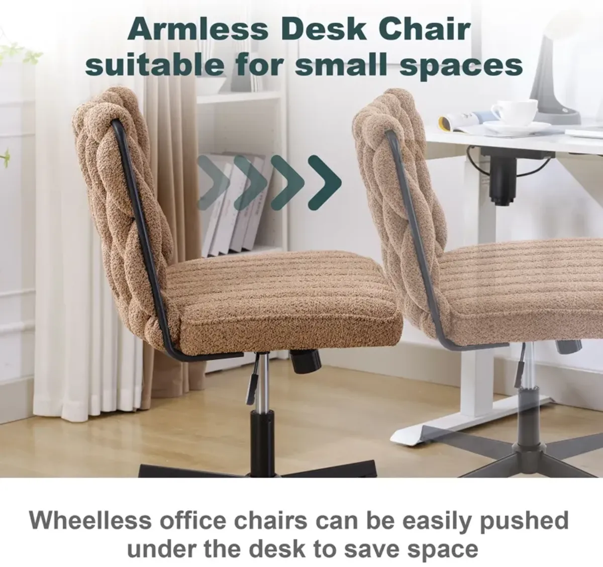 Armless Office Desk Chair No Wheels