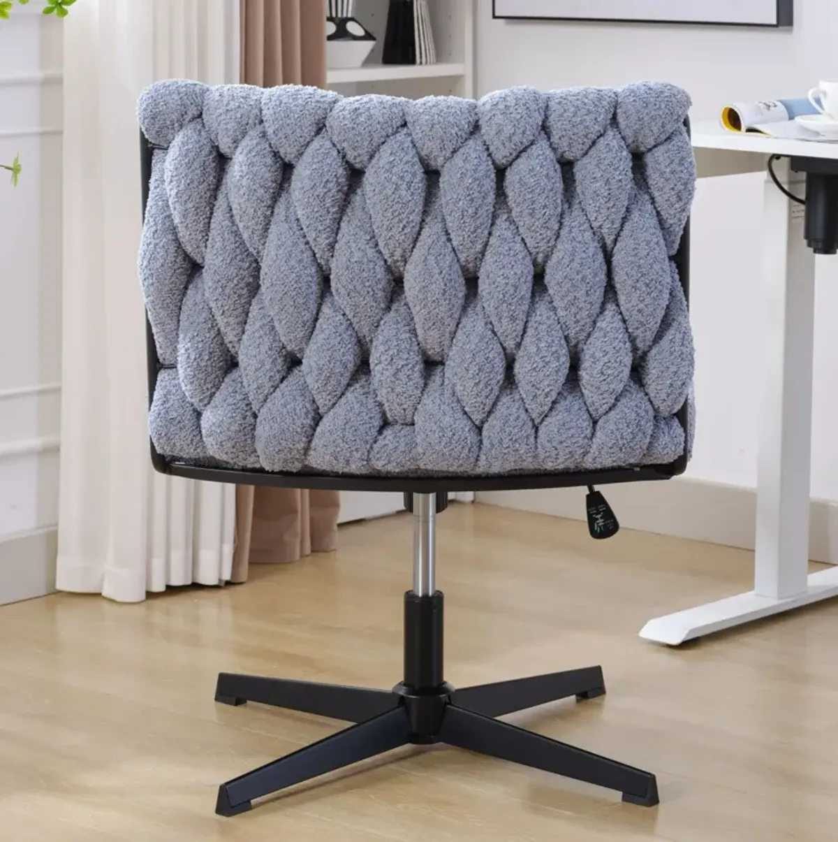 Armless Office Desk Chair No Wheels