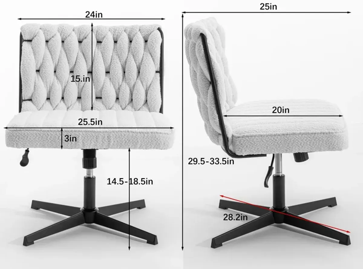 Armless Office Desk Chair No Wheels