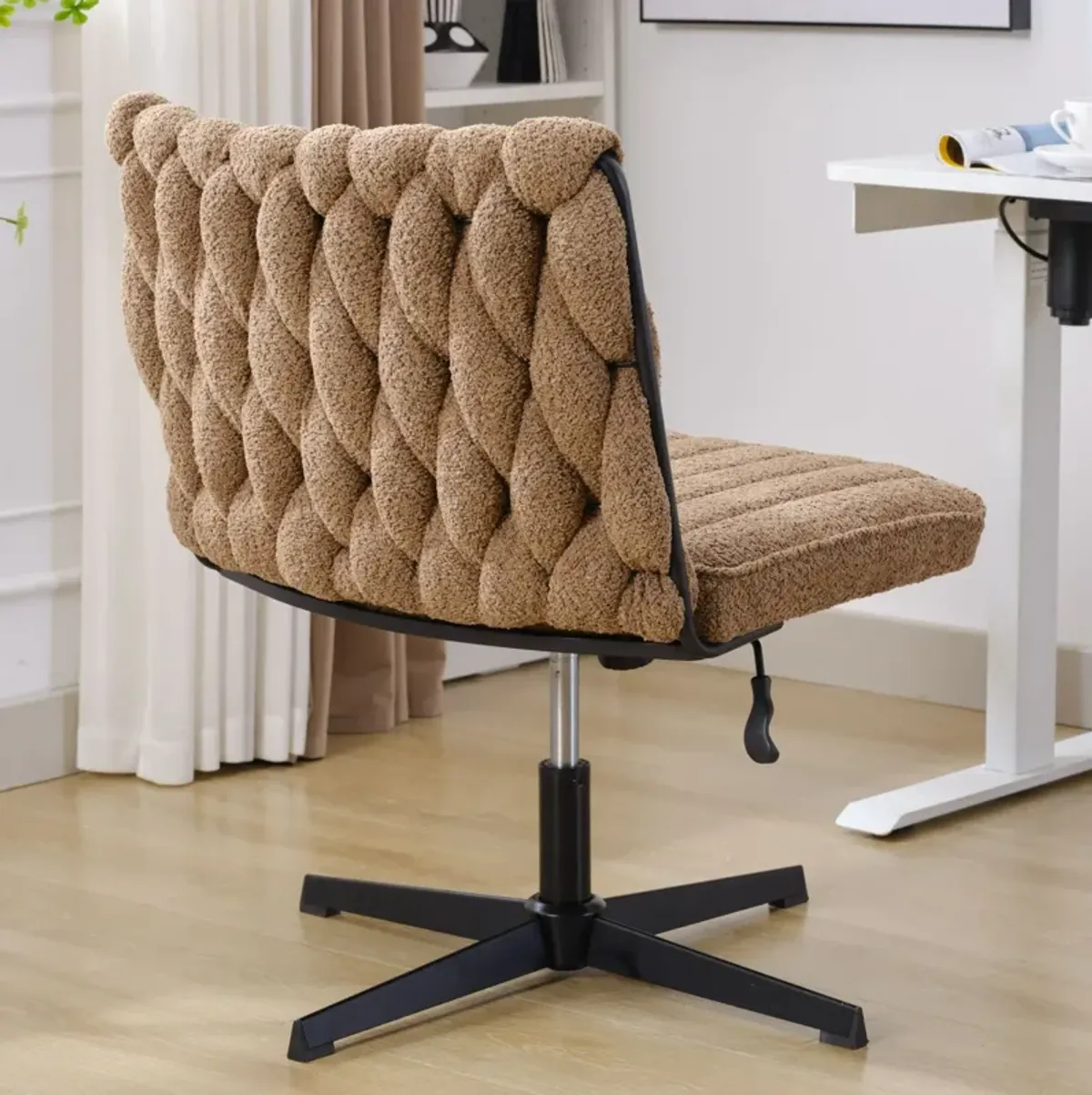 Armless Office Desk Chair No Wheels