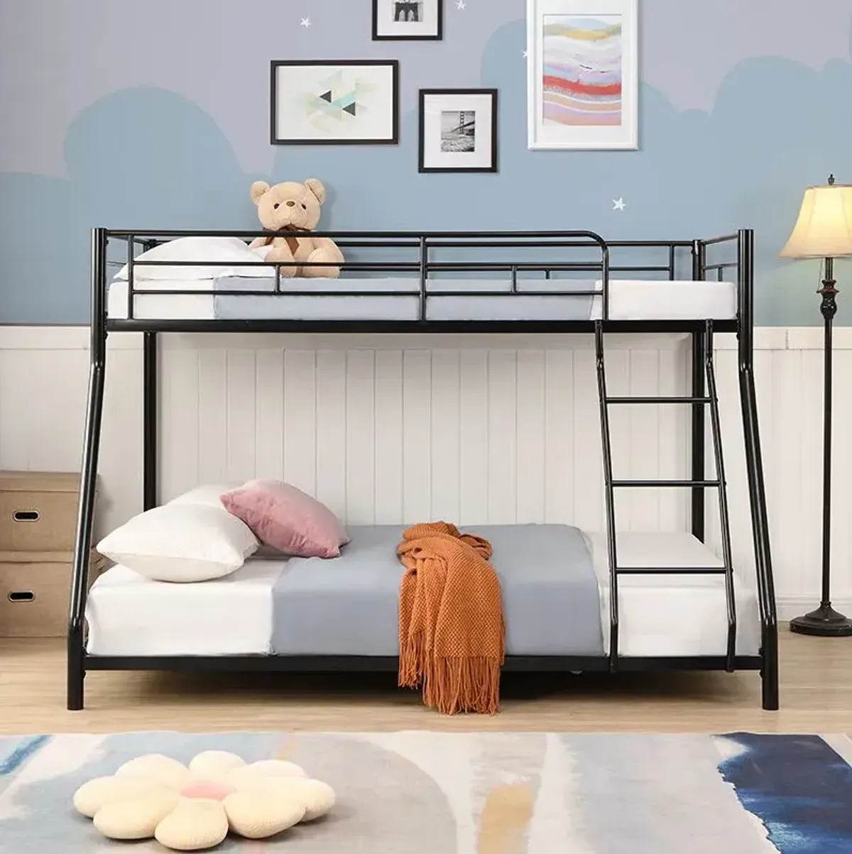 Twin Over Full Metal Bunk Bed - Black