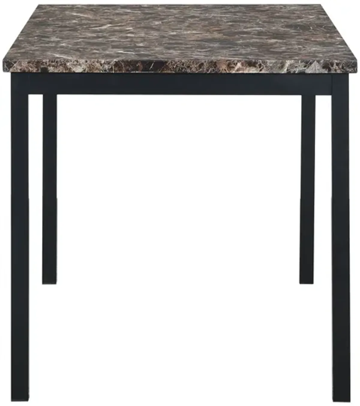 Faux Marble Top With Metal Frame Dinette Table - Black