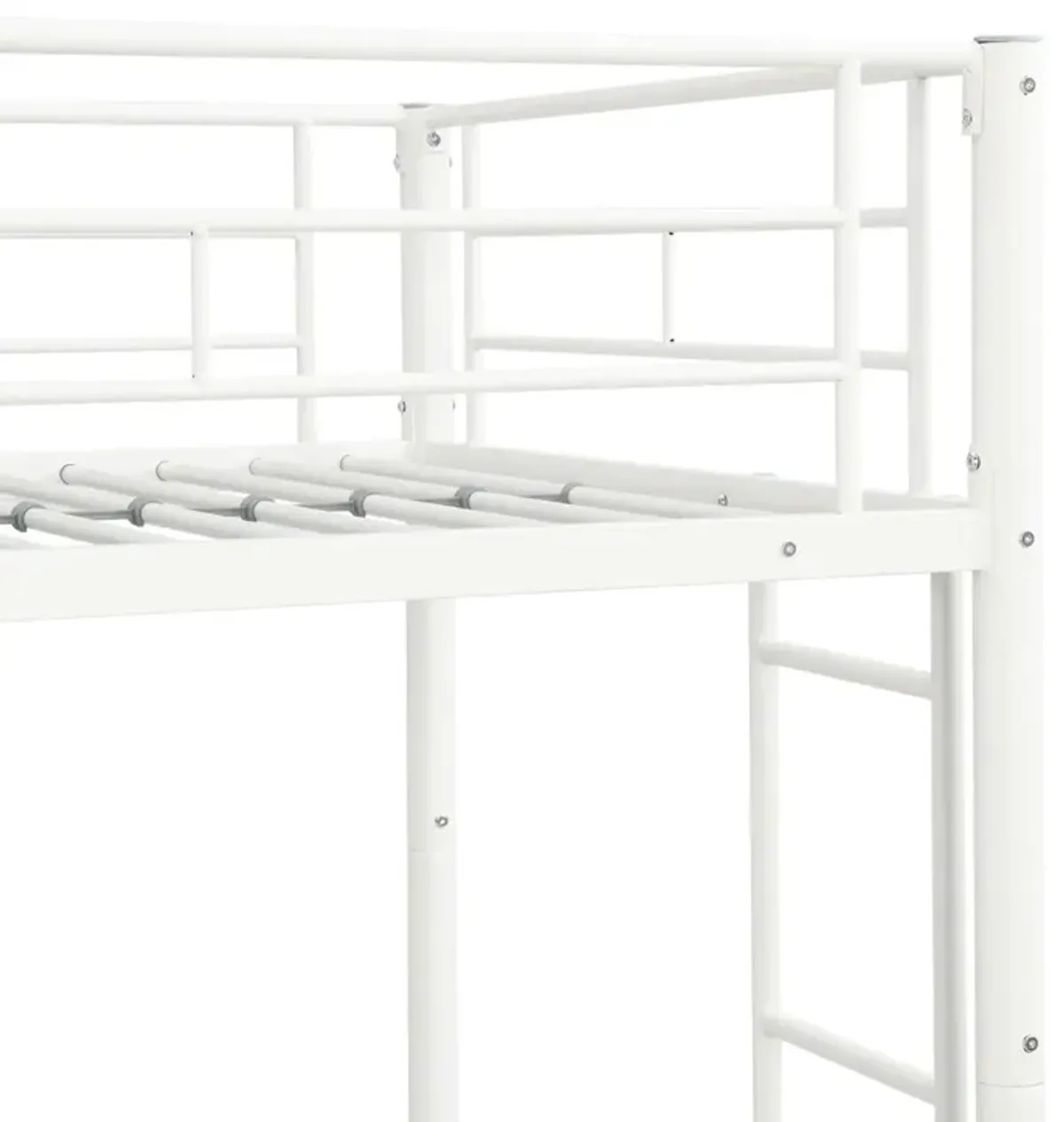 Twin Over Twin Metal Bunk Bed - White