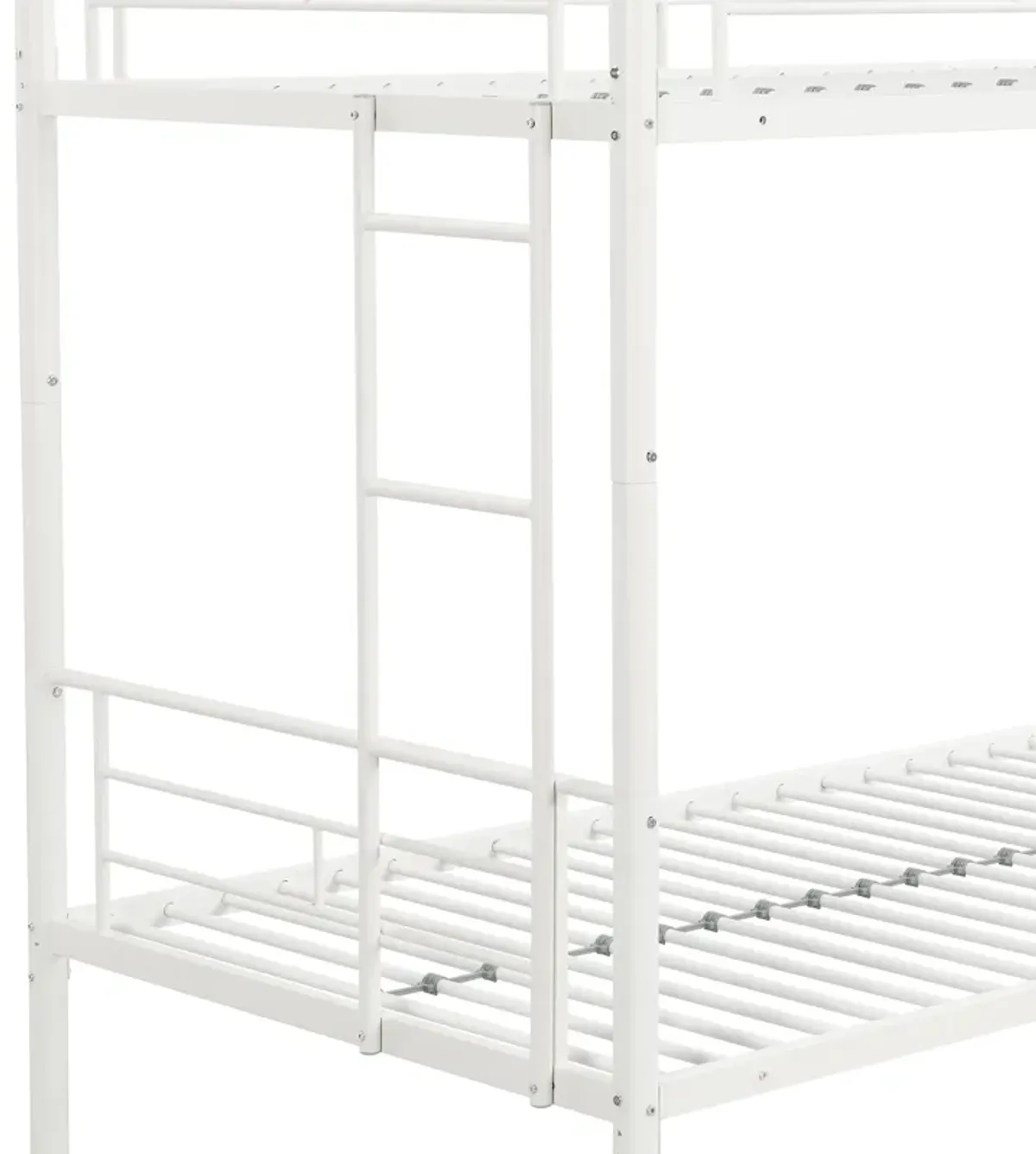 Twin Over Twin Metal Bunk Bed - White