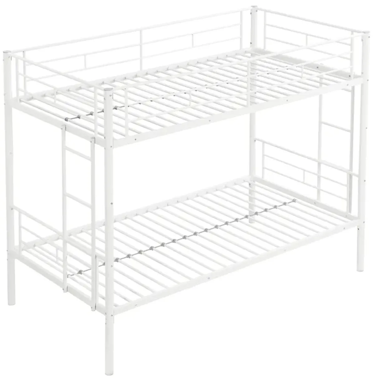 Twin Over Twin Metal Bunk Bed - White