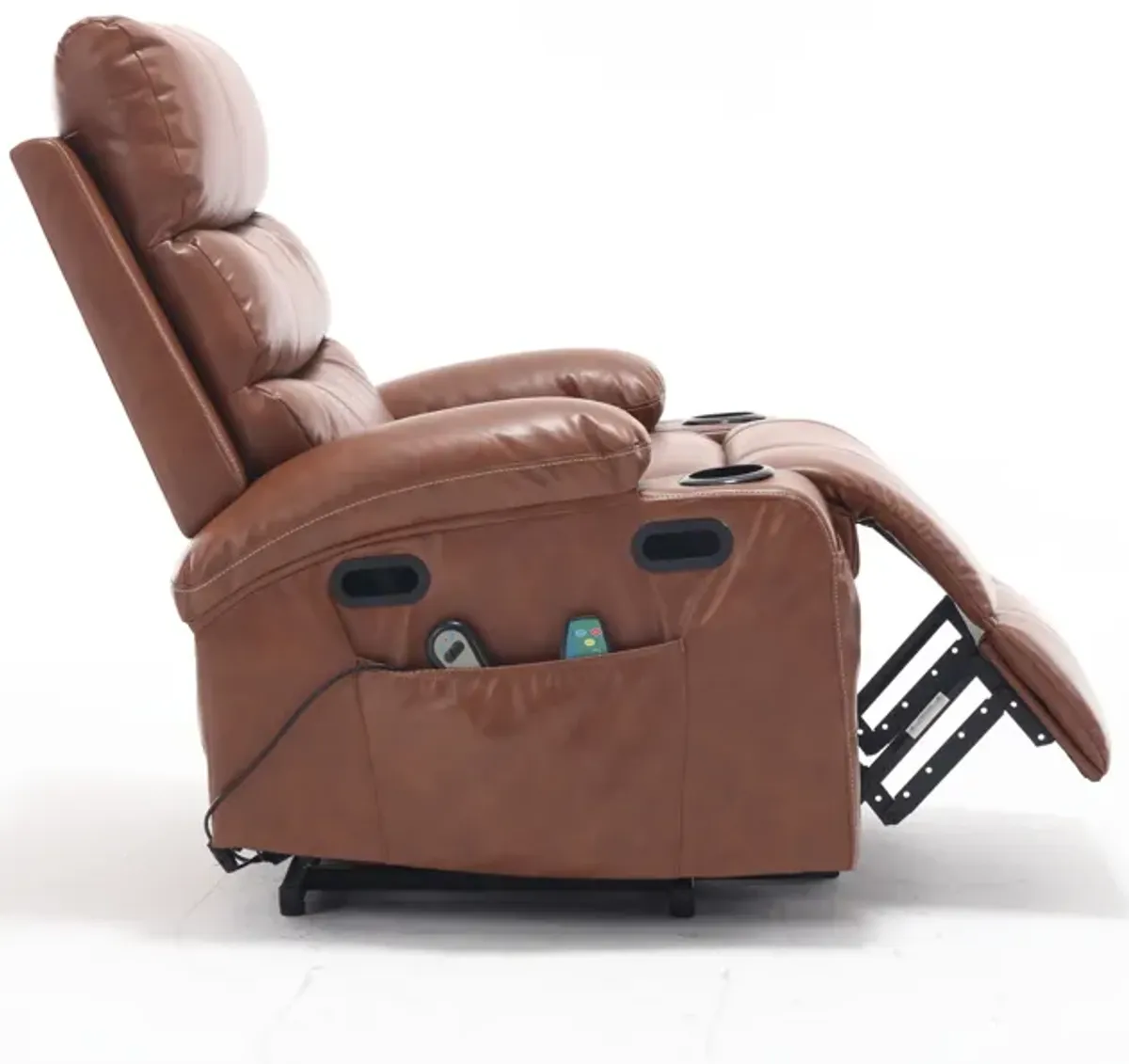 Large Size Electric Power Lift Recliner Chair Sofa For Elderly, 8 Point Vibration Massage And Lumber Heat, Remote Control, Side Pockets And Cup Holders