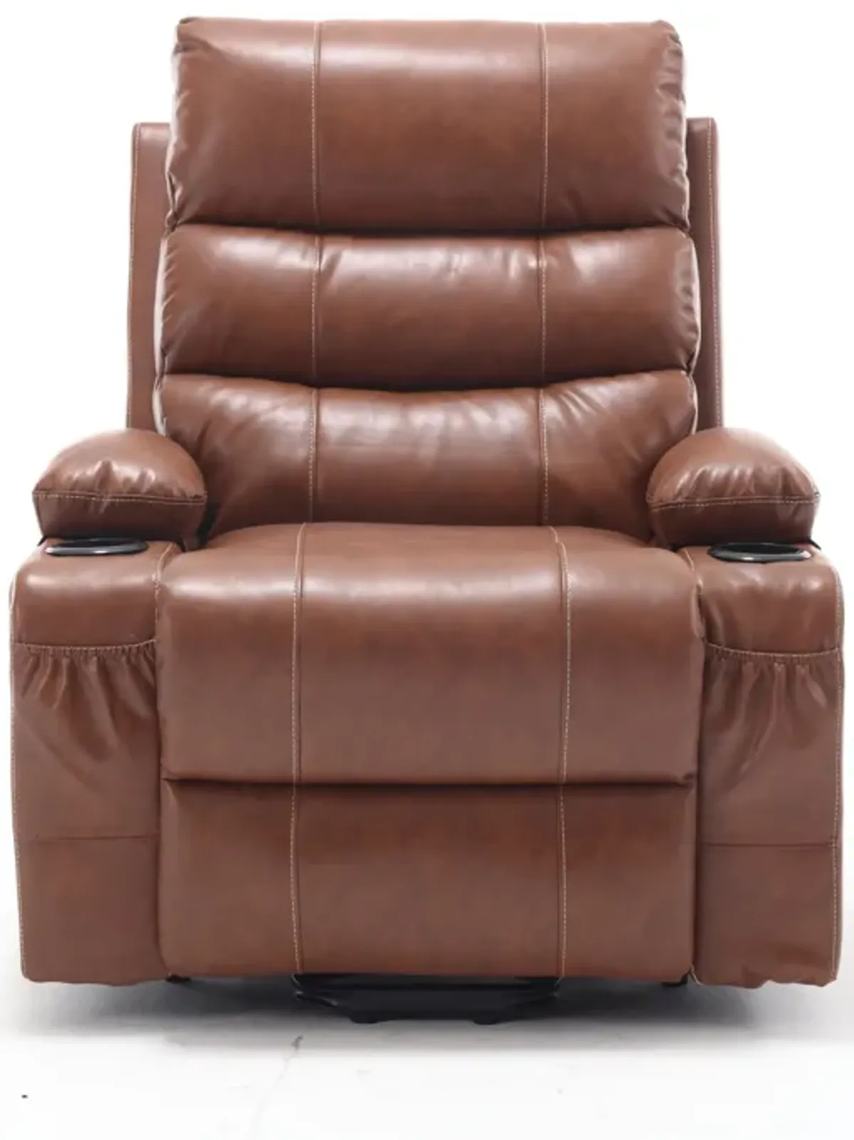 Large Size Electric Power Lift Recliner Chair Sofa For Elderly, 8 Point Vibration Massage And Lumber Heat, Remote Control, Side Pockets And Cup Holders