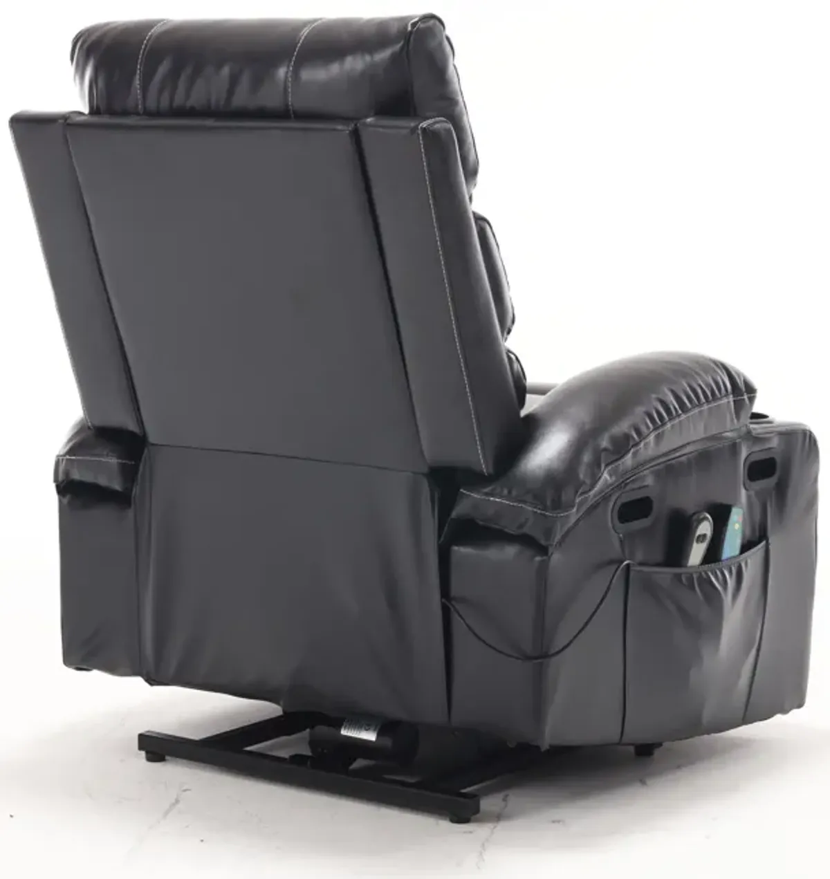 Large Size Electric Power Lift Recliner Chair Sofa For Elderly, 8 Point Vibration Massage And Lumber Heat, Remote Control, Side Pockets And Cup Holders