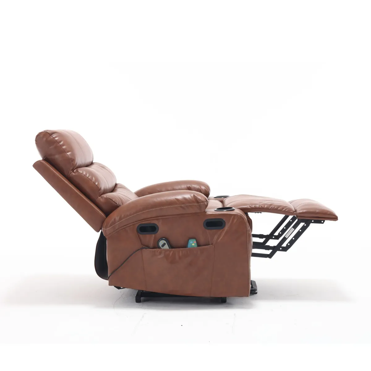 Large Size Electric Power Lift Recliner Chair Sofa For Elderly, 8 Point Vibration Massage And Lumber Heat, Remote Control, Side Pockets And Cup Holders