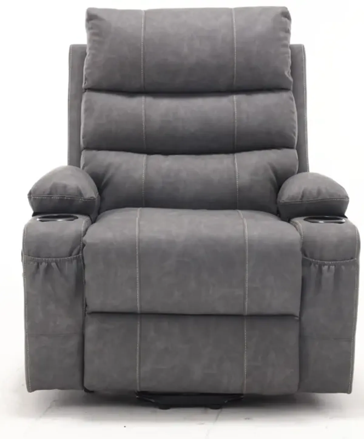 Large Size Electric Power Lift Recliner Chair Sofa For Elderly, 8 Point Vibration Massage And Lumber Heat, Remote Control, Side Pockets And Cup Holders