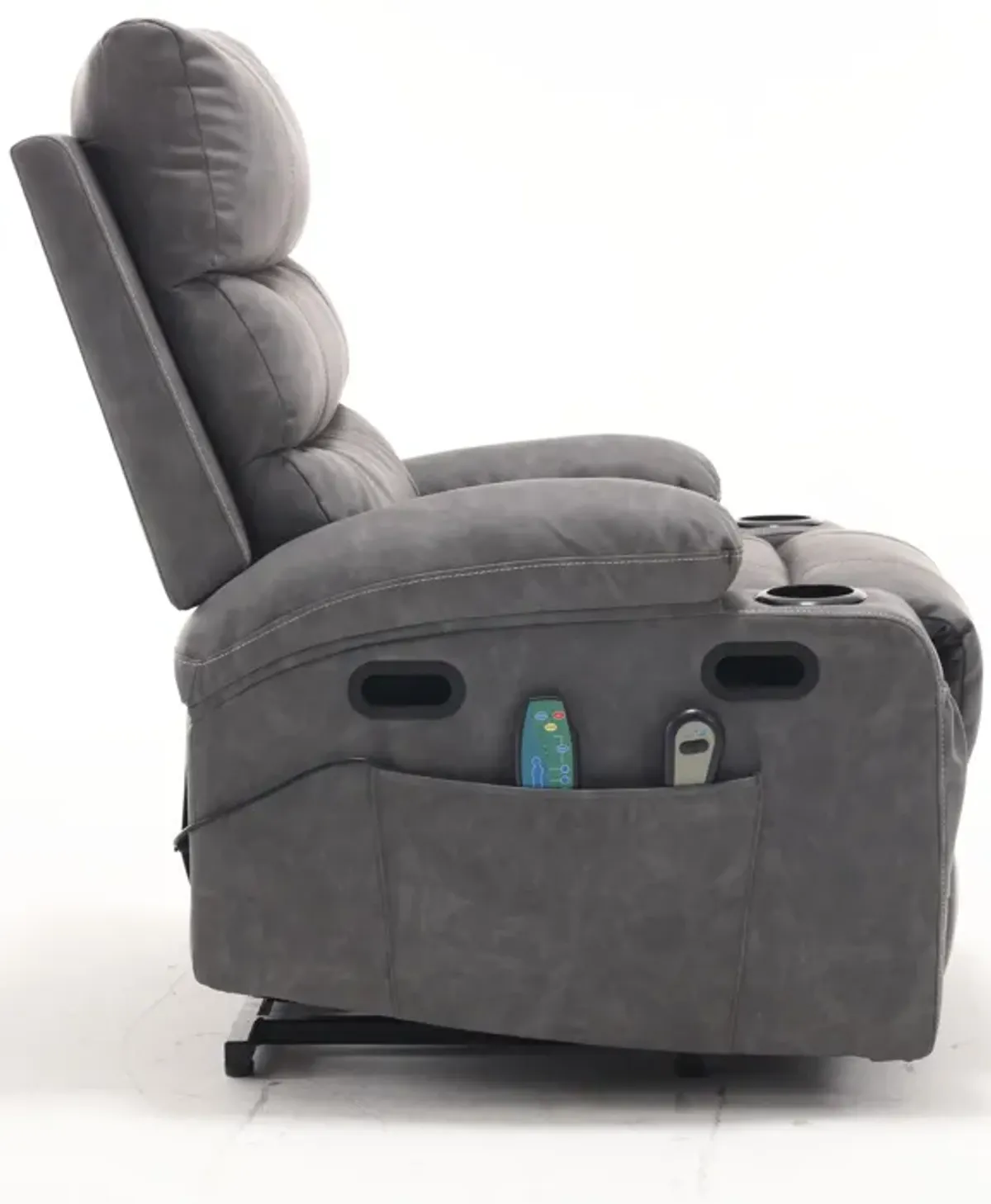 Large Size Electric Power Lift Recliner Chair Sofa For Elderly, 8 Point Vibration Massage And Lumber Heat, Remote Control, Side Pockets And Cup Holders