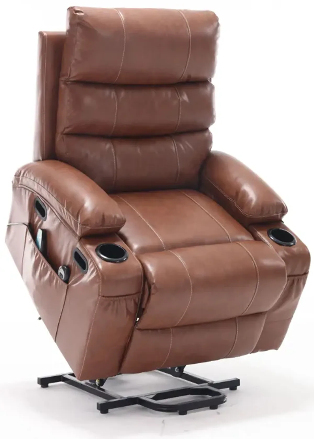 Large Size Electric Power Lift Recliner Chair Sofa For Elderly, 8 Point Vibration Massage And Lumber Heat, Remote Control, Side Pockets And Cup Holders