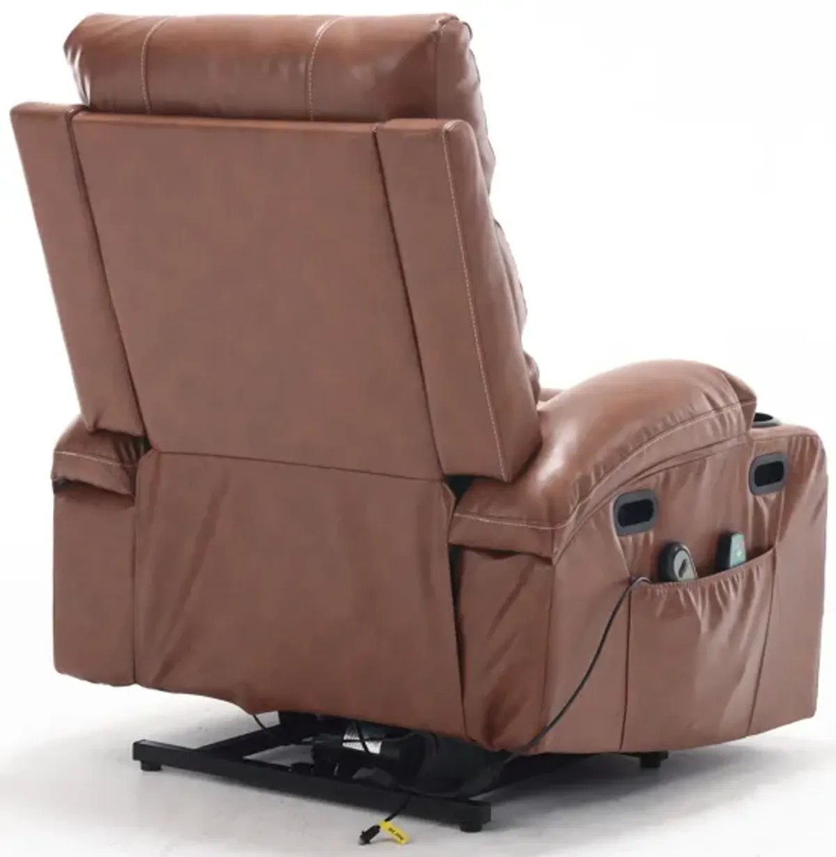 Large Size Electric Power Lift Recliner Chair Sofa For Elderly, 8 Point Vibration Massage And Lumber Heat, Remote Control, Side Pockets And Cup Holders