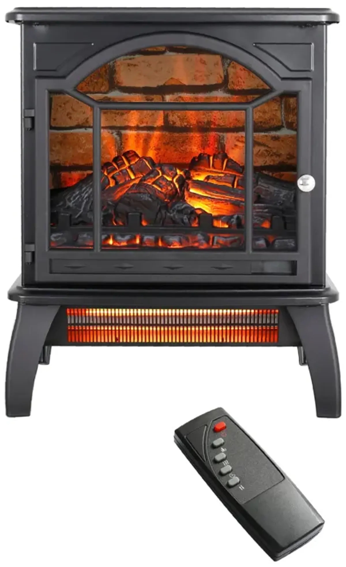 3D Flame Electric Infrared Quartz Fireplace Stove With Remote Control