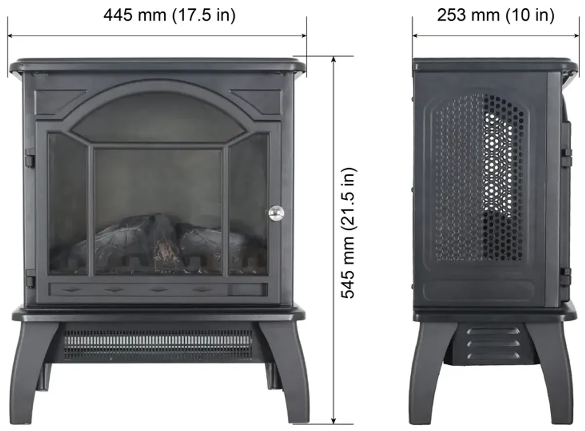 3D Flame Electric Infrared Quartz Fireplace Stove With Remote Control