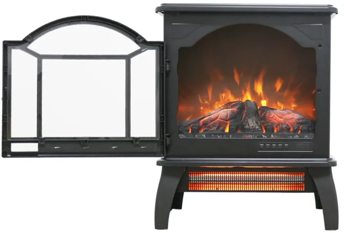 3D Flame Electric Infrared Quartz Fireplace Stove With Remote Control