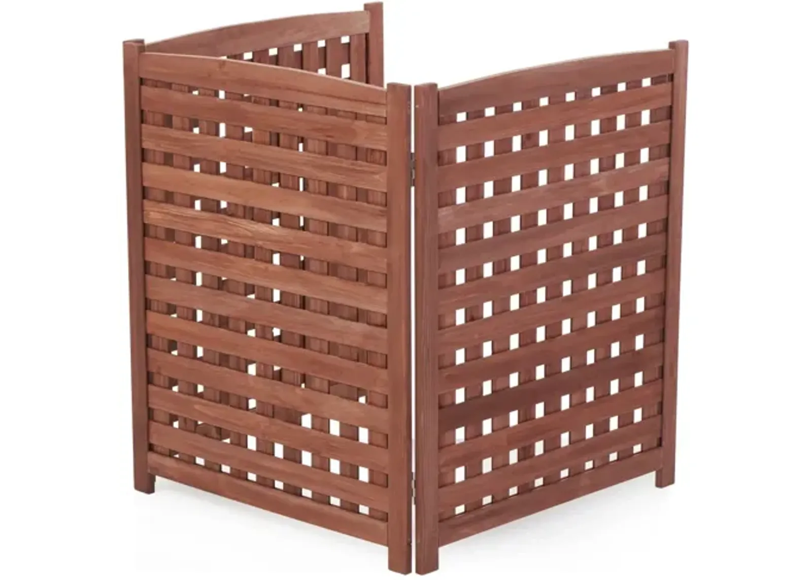 Air Conditioner Fence Screen Outside, Cedar Privacy Fence 3 Panels To Hide Ac & Trash Enclosure