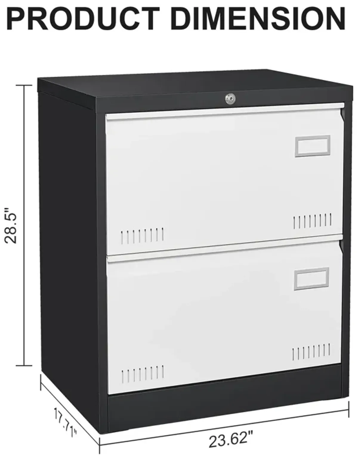 Filing Cabinet Lateral File Cabinet 3 Drawer, Locking Metal File Cabinets Three Drawer, Office Filing Cabinet With Lock Drawers For Home Office