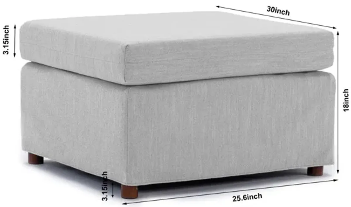 Single Movable Ottoman For Modular Sectional Sofa Couch Without Storage Function, Cushion Covers Removable And Washable