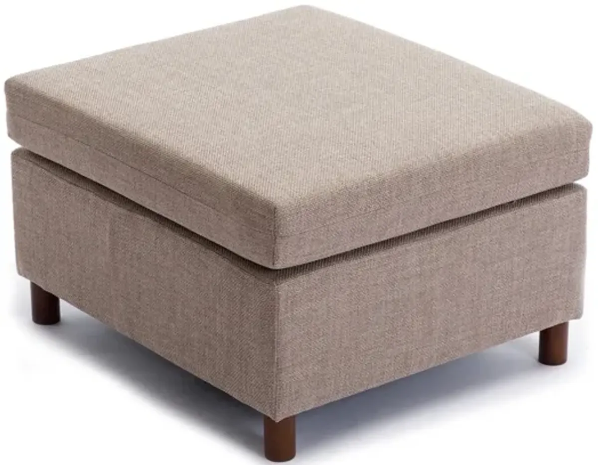 Single Movable Ottoman For Modular Sectional Sofa Couch Without Storage Function, Cushion Covers Removable And Washable