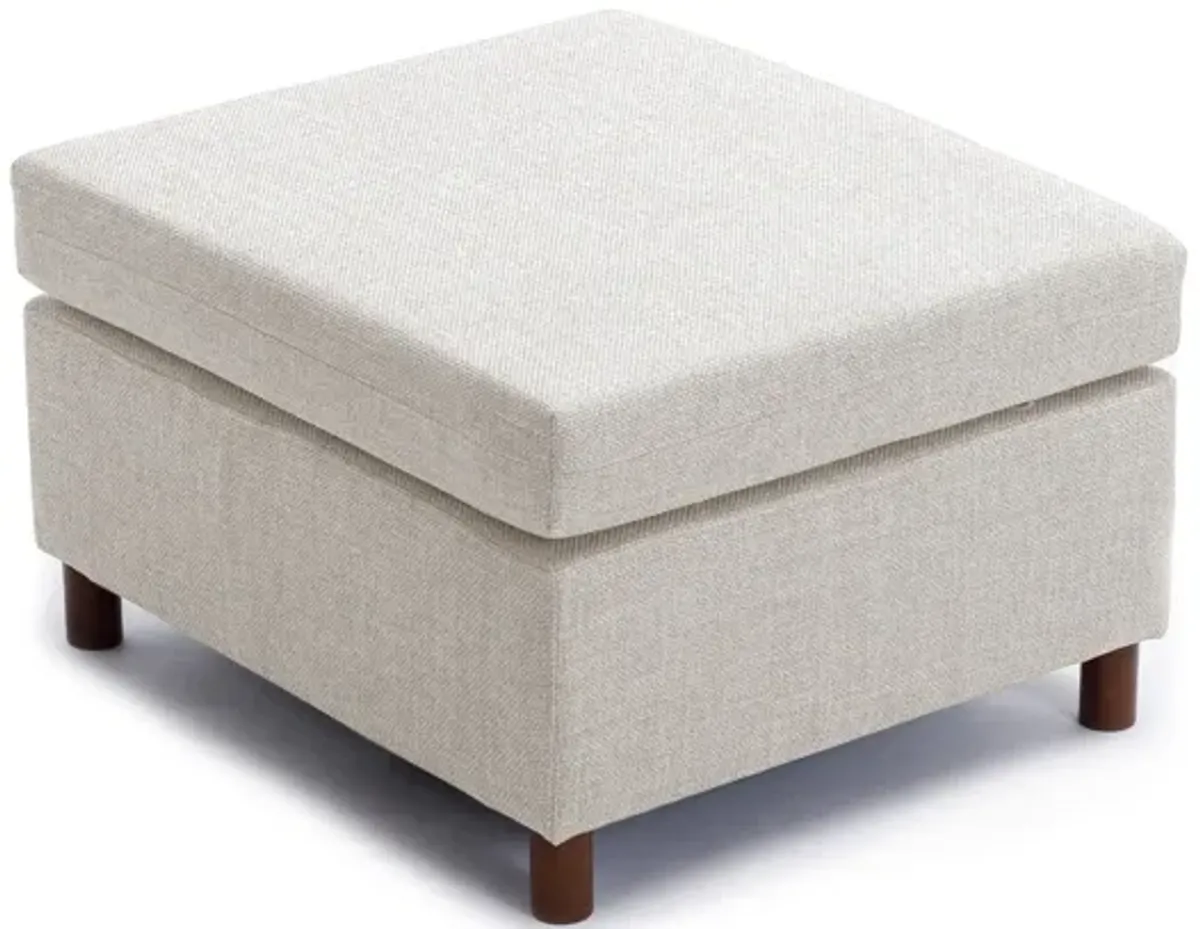 Single Movable Ottoman For Modular Sectional Sofa Couch Without Storage Function, Cushion Covers Removable And Washable