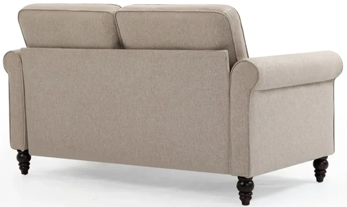 Loveseat Sofa, Mid-Century Modern Couches For Living Room, Button Tufted Sofa