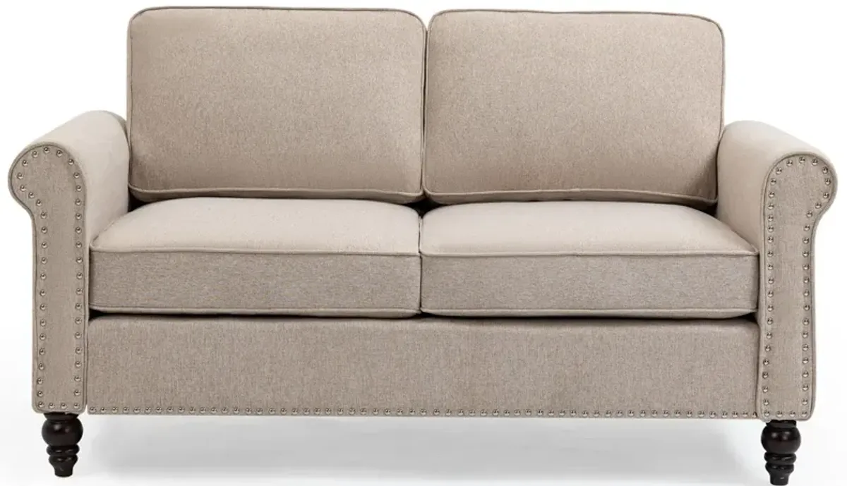 Loveseat Sofa, Mid-Century Modern Couches For Living Room, Button Tufted Sofa