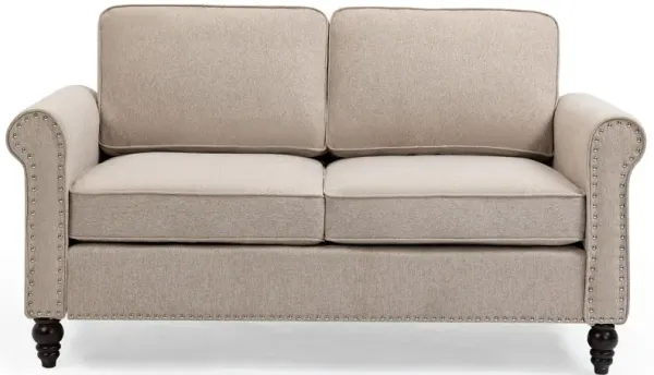 Loveseat Sofa, Mid-Century Modern Couches For Living Room, Button Tufted Sofa