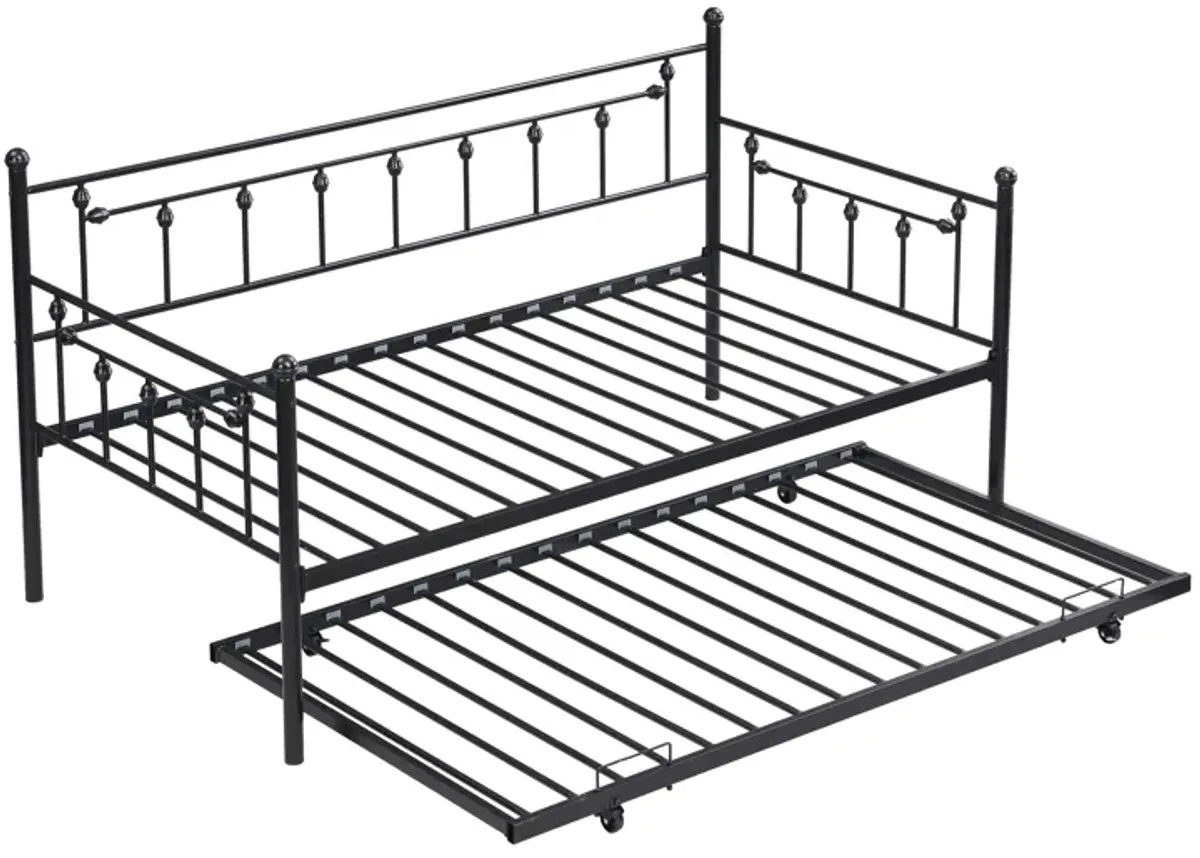 Twin Daybed With Trundle - Black