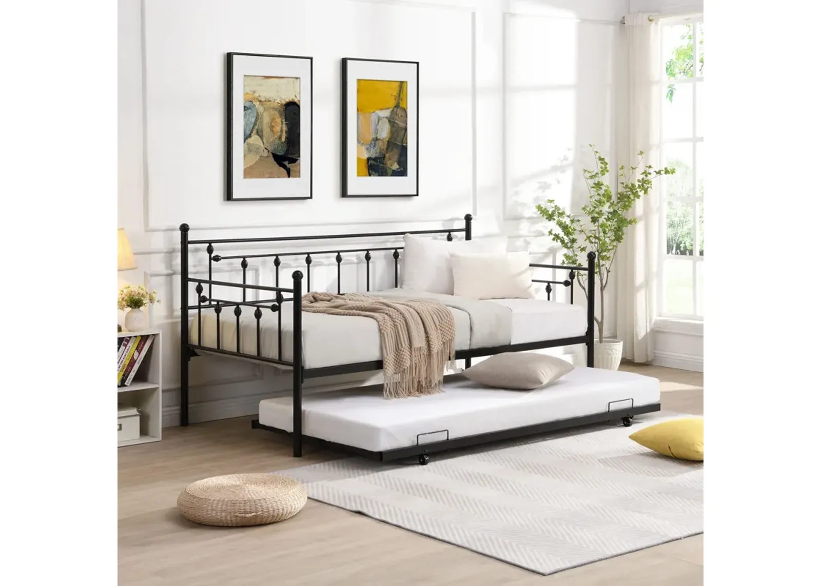 Twin Daybed With Trundle - Black