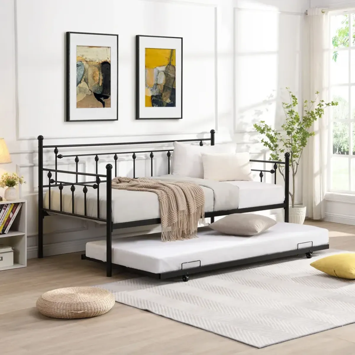 Twin Daybed With Trundle - Black