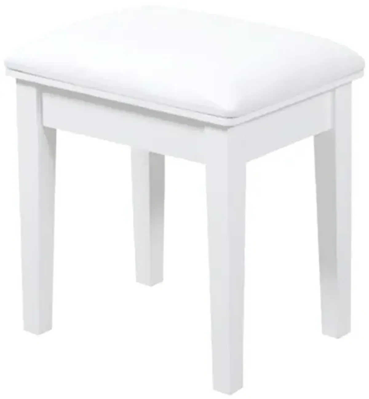 Vanity Stool, Makeup Bench Dressing Stool With Cushion And Solid Legs - White