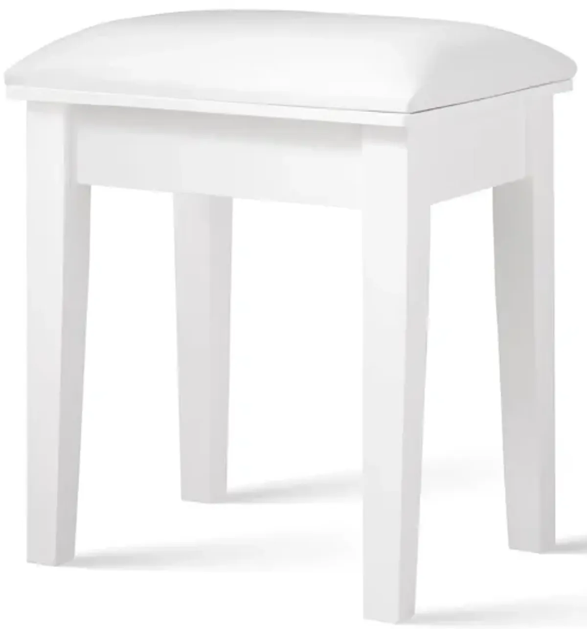 Vanity Stool, Makeup Bench Dressing Stool With Cushion And Solid Legs - White