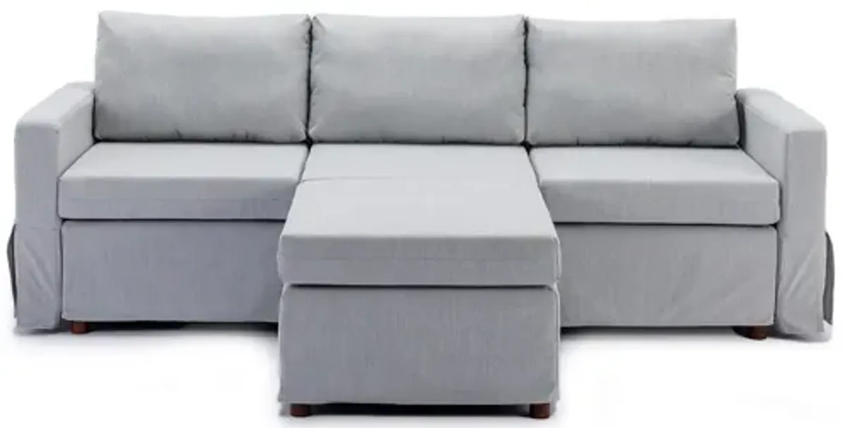 3 Seat Module Sectional Sofa Couch With 1 Ottoman For Living Room, Seat Cushion And Back Cushion Non-Removable And Non-Washable