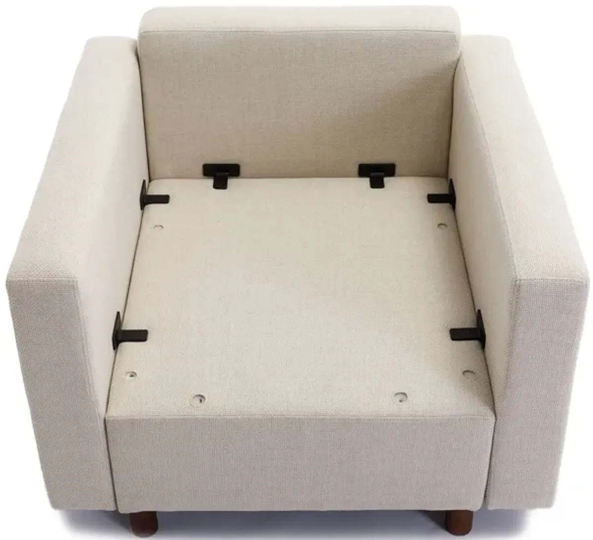 3 Seat Module Sectional Sofa Couch With 1 Ottoman For Living Room, Seat Cushion And Back Cushion Non-Removable And Non-Washable